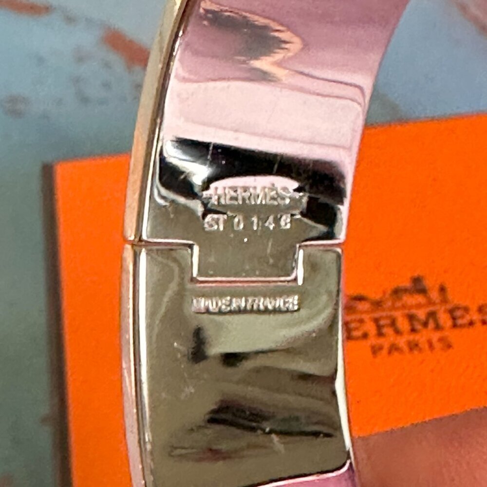 HERMES Clic Clac H bracelet White/Sliver - Picture 5 of 13